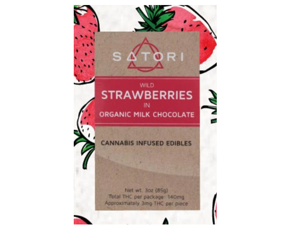 Satori wild strawberries in organic milk chocolate